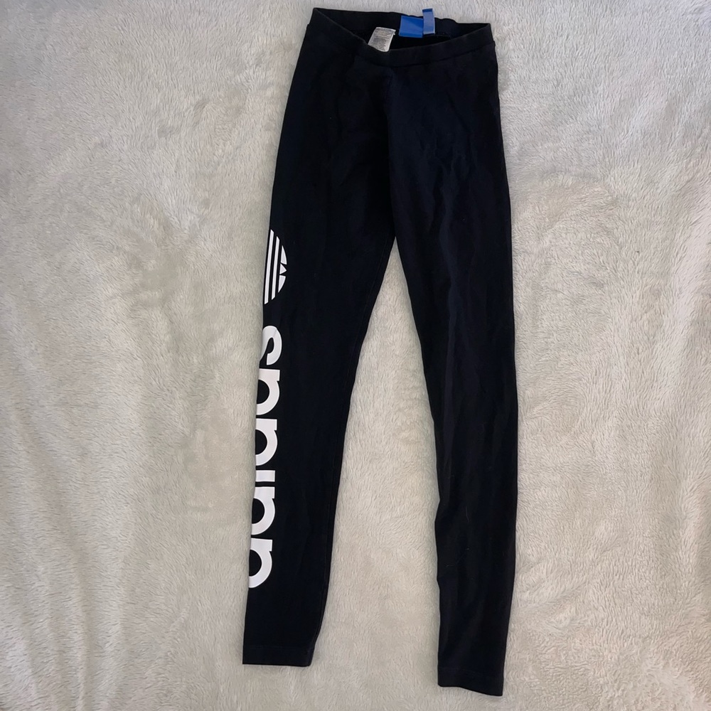 black Adidas logo leggings